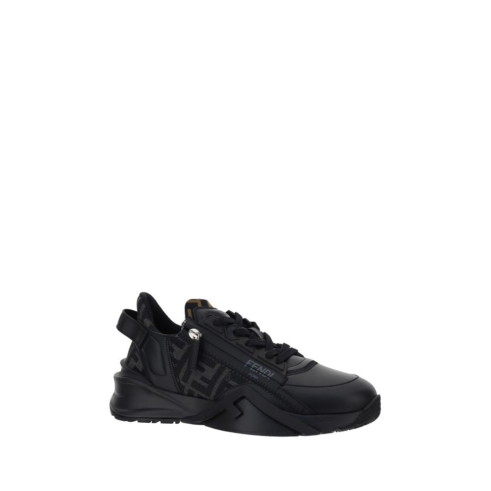 Black Calf Leather Bos Taurus Athletic Sneakers - Élégance Sélective