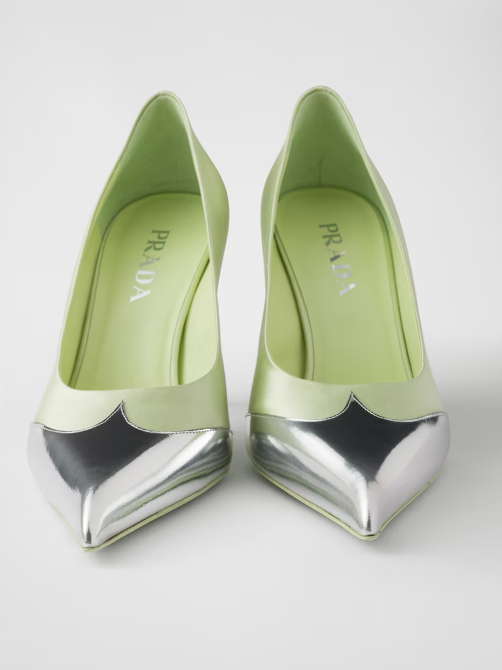 Prada Satin And Metallic Leather Pumps - Élégance Sélective