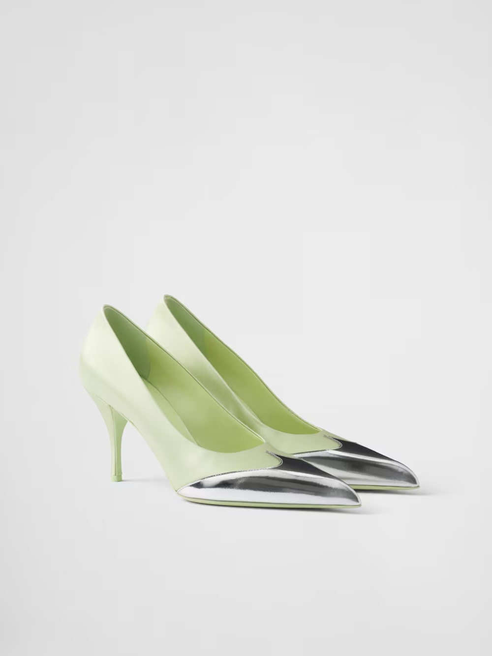 Prada Satin And Metallic Leather Pumps - Élégance Sélective