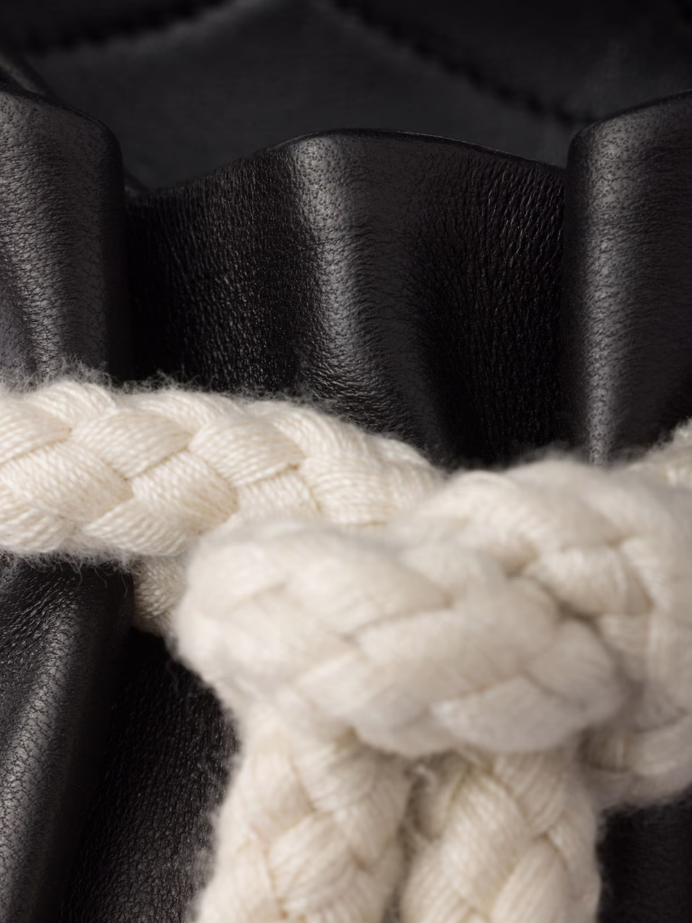 Prada Black Nappa Leather Rope Detail  Sandals - Élégance Sélective