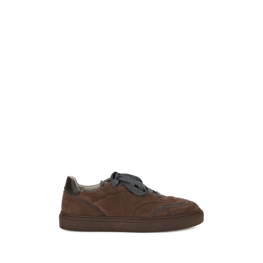 Brown Rubber Low Top Sneakers - Élégance Sélective