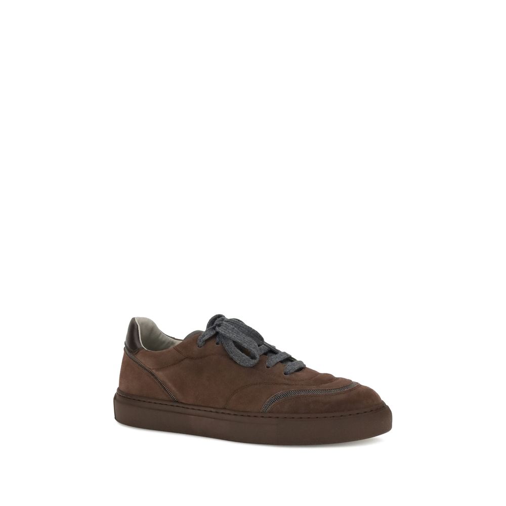 Brown Rubber Low Top Sneakers - Élégance Sélective