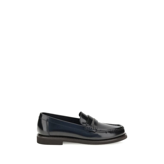 Black Calf Leather Bos Taurus Slip-On Loafers - Élégance Sélective