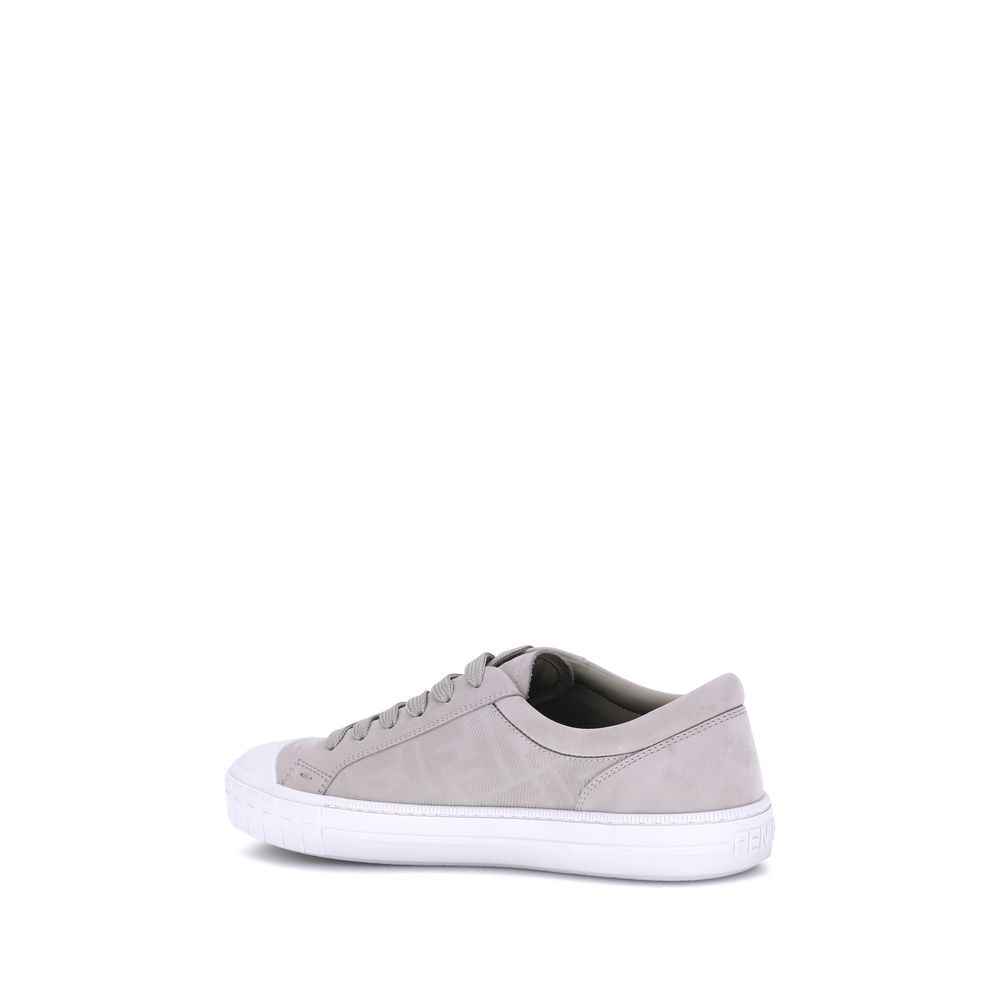 Beige Rubber Low Top Sneakers - Élégance Sélective