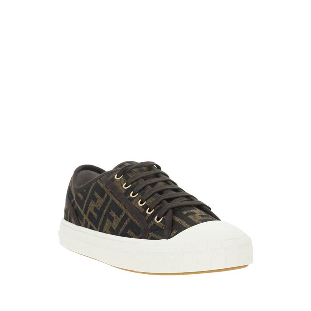 Brown Polyamide Low Top Sneakers - Élégance Sélective