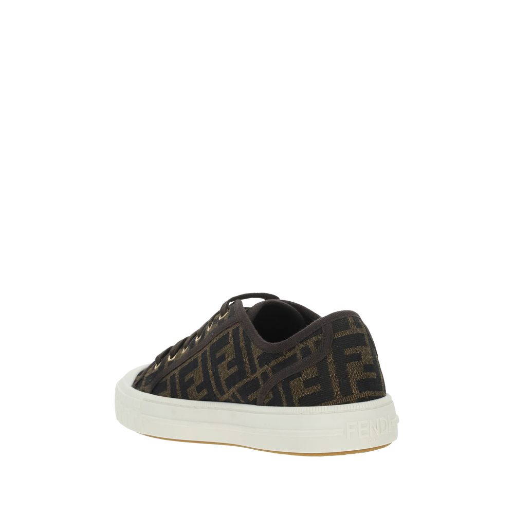 Brown Polyamide Low Top Sneakers - Élégance Sélective