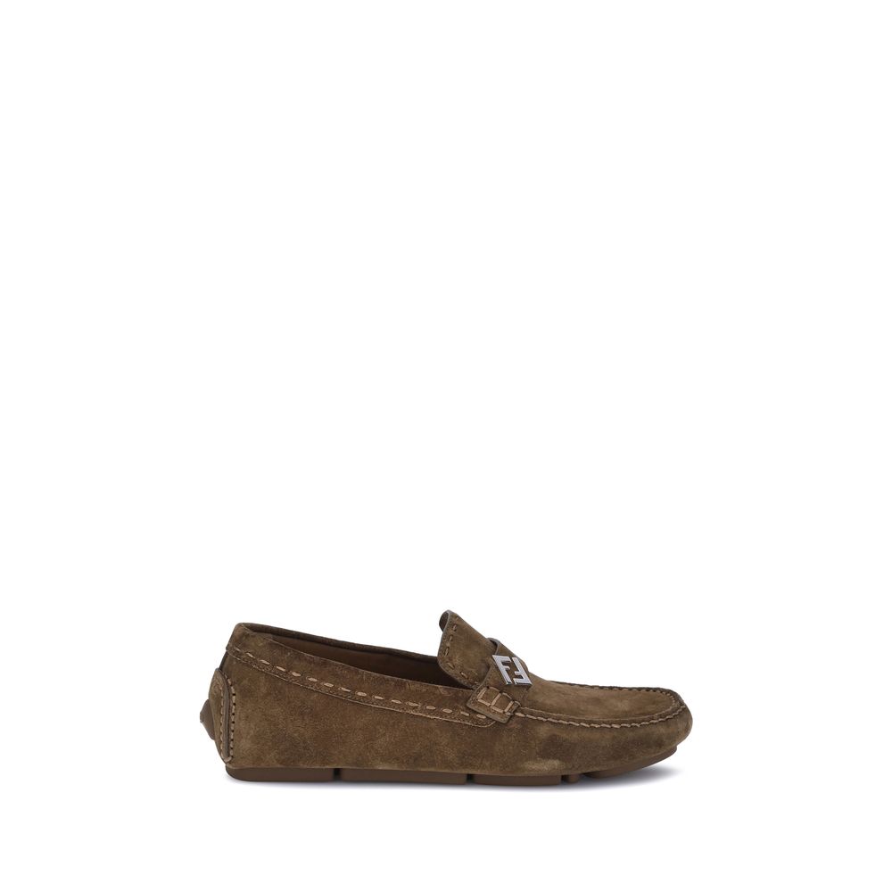 Fendi Brown Rubber Slip-On Loafers - Élégance Sélective