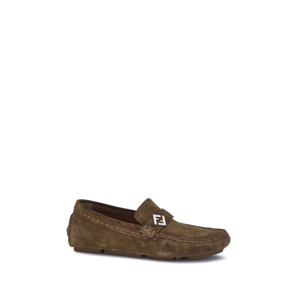 Fendi Brown Rubber Slip-On Loafers - Élégance Sélective