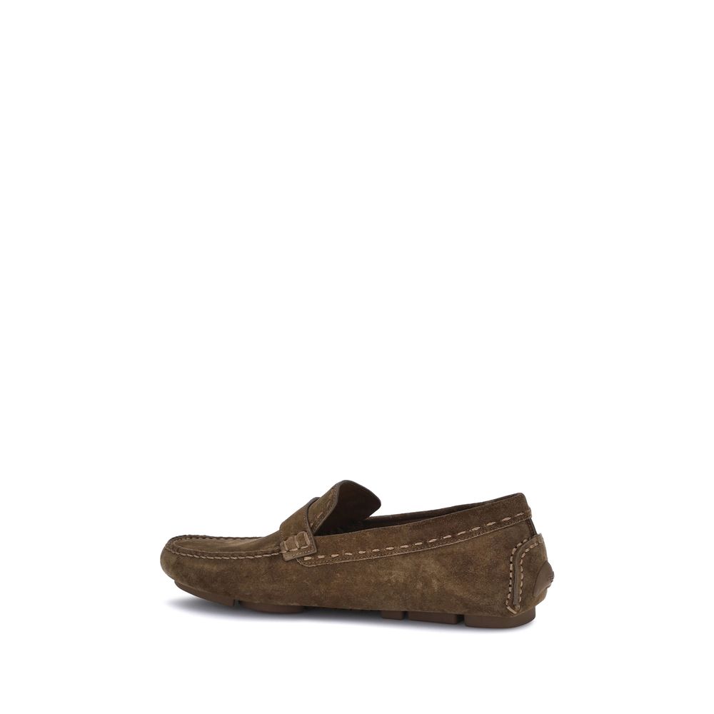Fendi Brown Rubber Slip-On Loafers - Élégance Sélective
