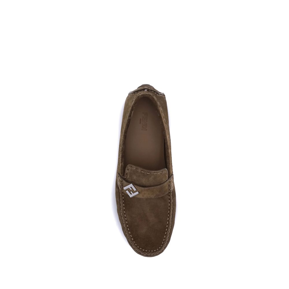 Fendi Brown Rubber Slip-On Loafers - Élégance Sélective