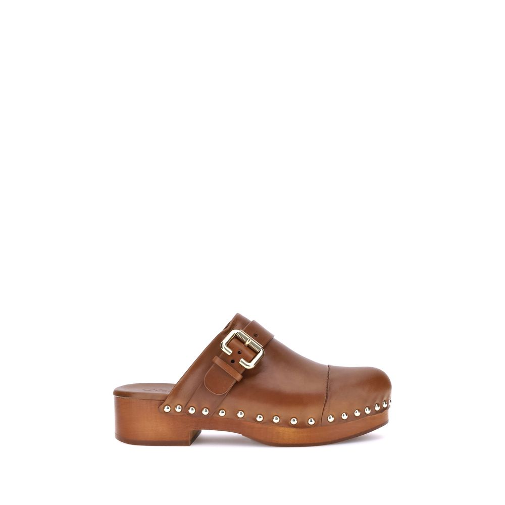 Brown Calf Leather Bos Taurus Clogs - Élégance Sélective