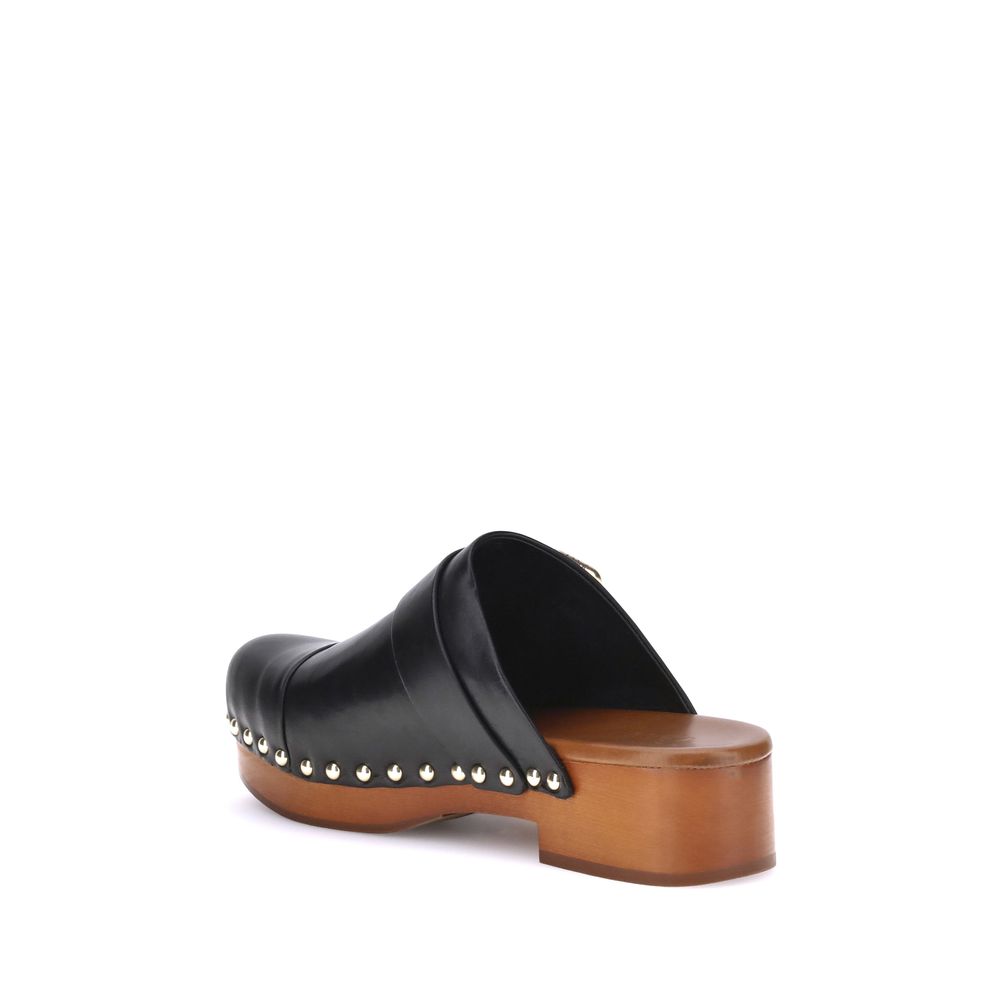 Black Calf Leather Bos Taurus Clogs - Élégance Sélective