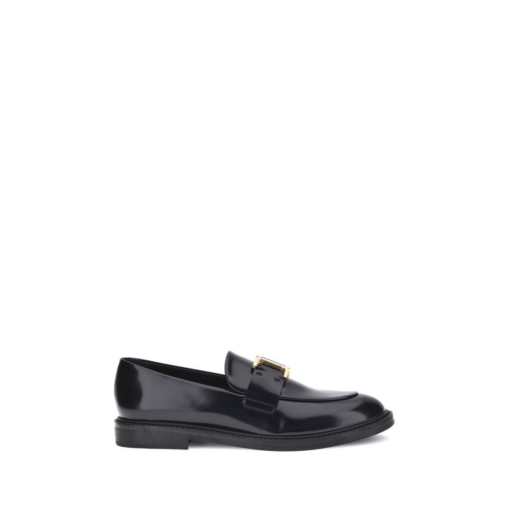 Black Calf Leather Bos Taurus Slip-On Loafers - Élégance Sélective