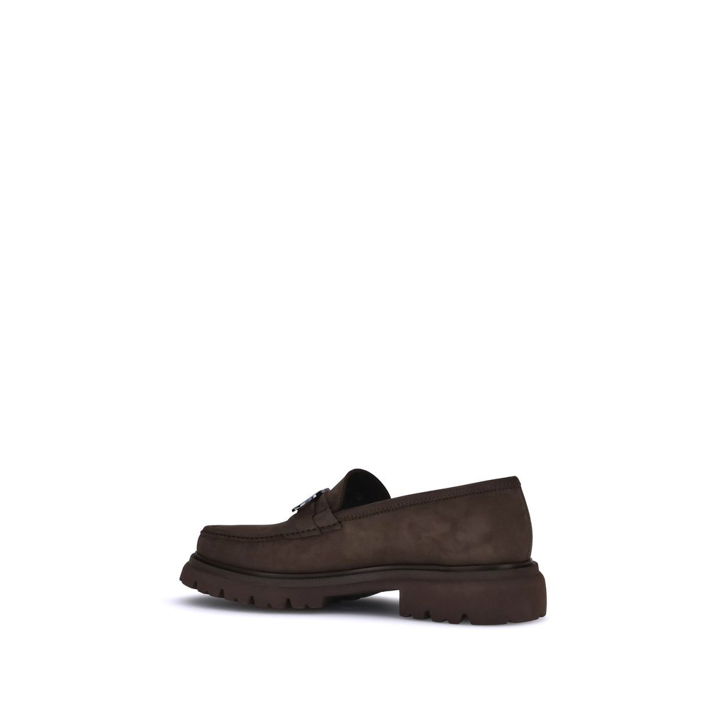 Brown Calf Leather Bos Taurus Slip-On Loafers - Élégance Sélective