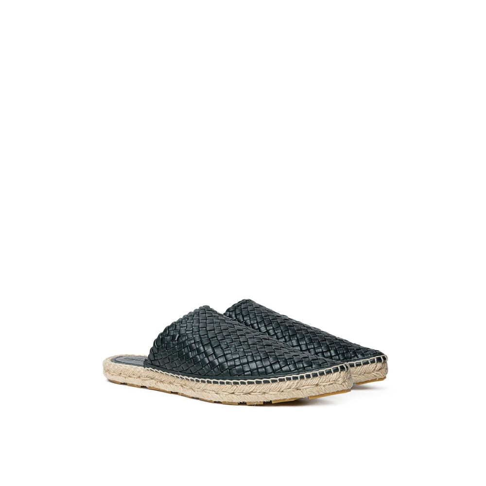 Bottega Veneta Green Leather Espadrille - Élégance Sélective