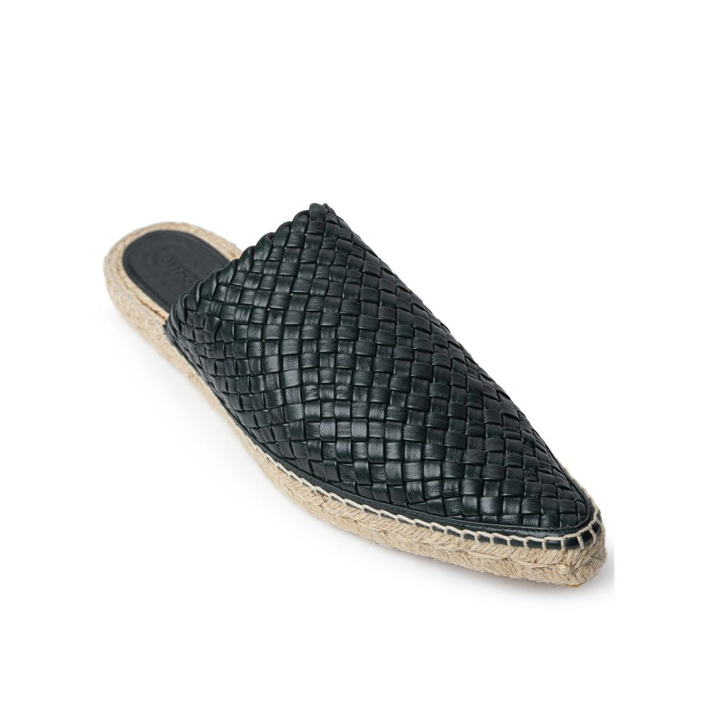 Bottega Veneta Green Leather Espadrille - Élégance Sélective