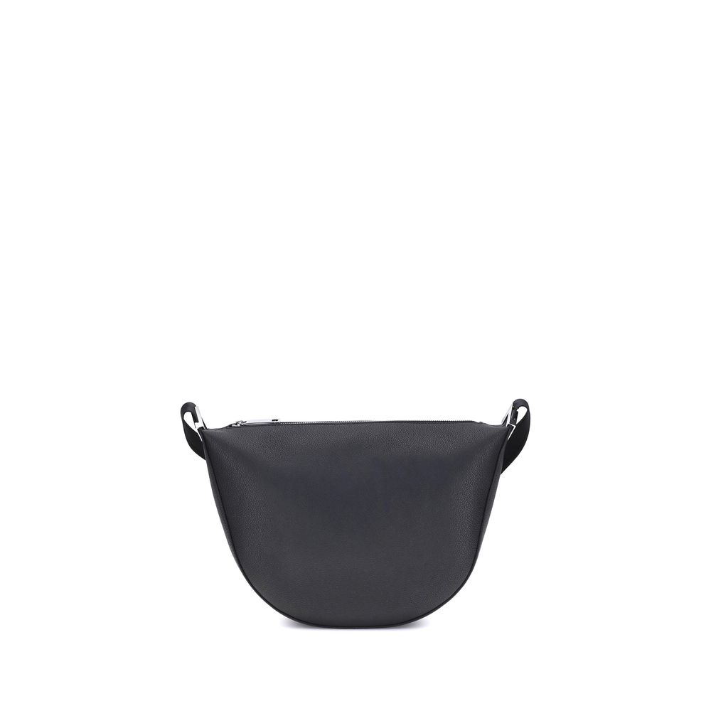 Black Calf Leather Bos Taurus Shoulder Bag - Élégance Sélective