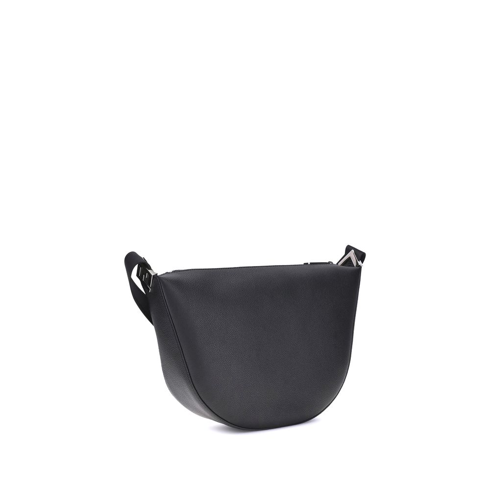 Black Calf Leather Bos Taurus Shoulder Bag - Élégance Sélective