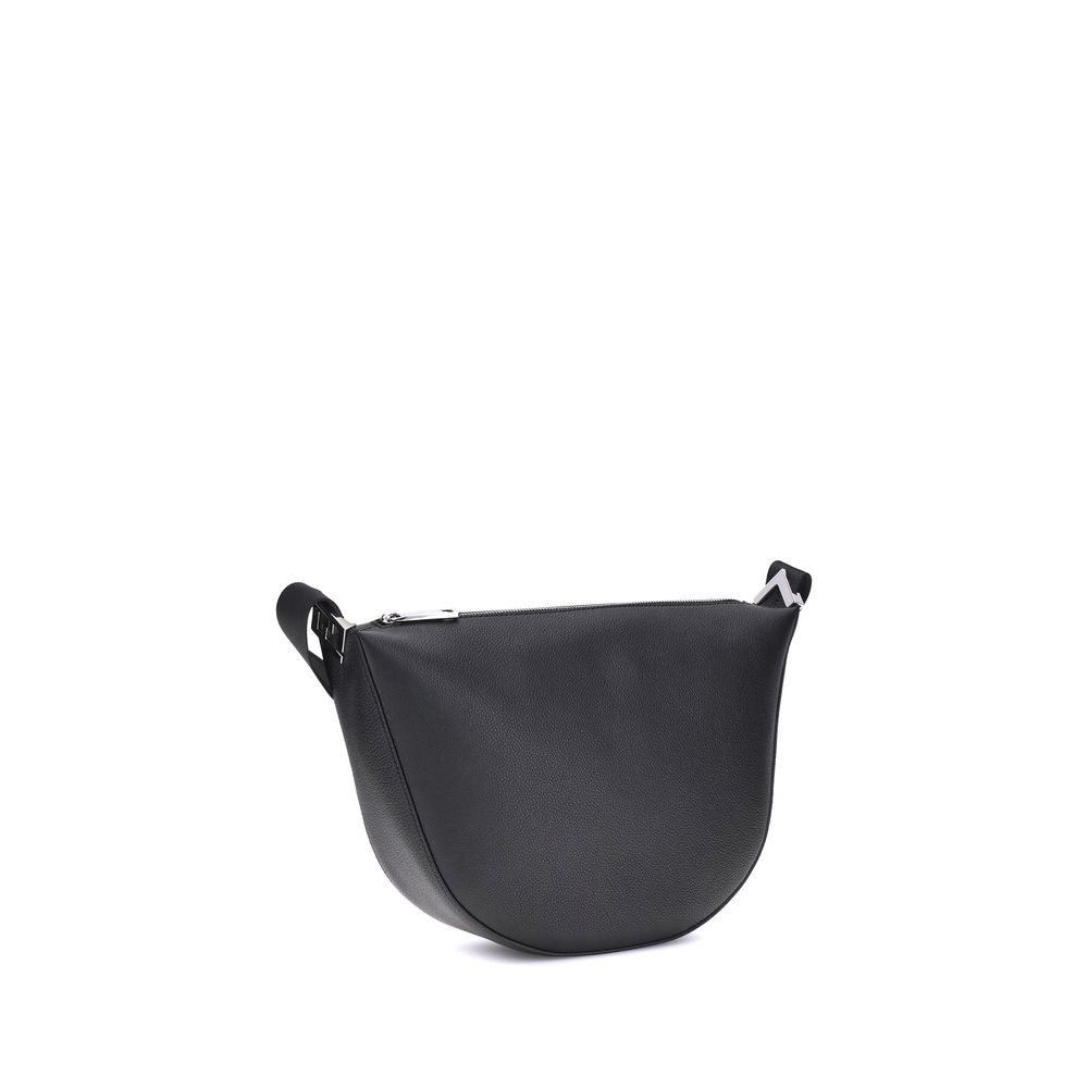 Black Calf Leather Bos Taurus Shoulder Bag - Élégance Sélective