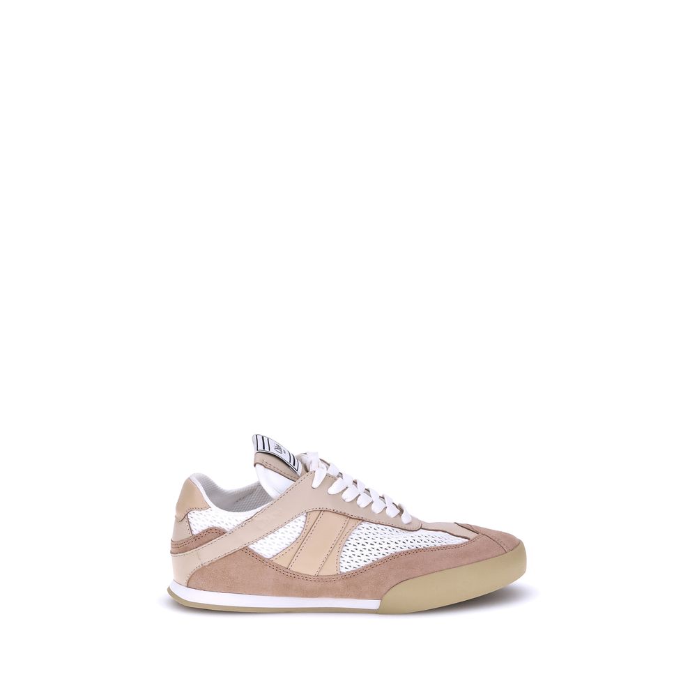 Beige Calf Leather Bos Taurus Low Top Sneakers - Élégance Sélective