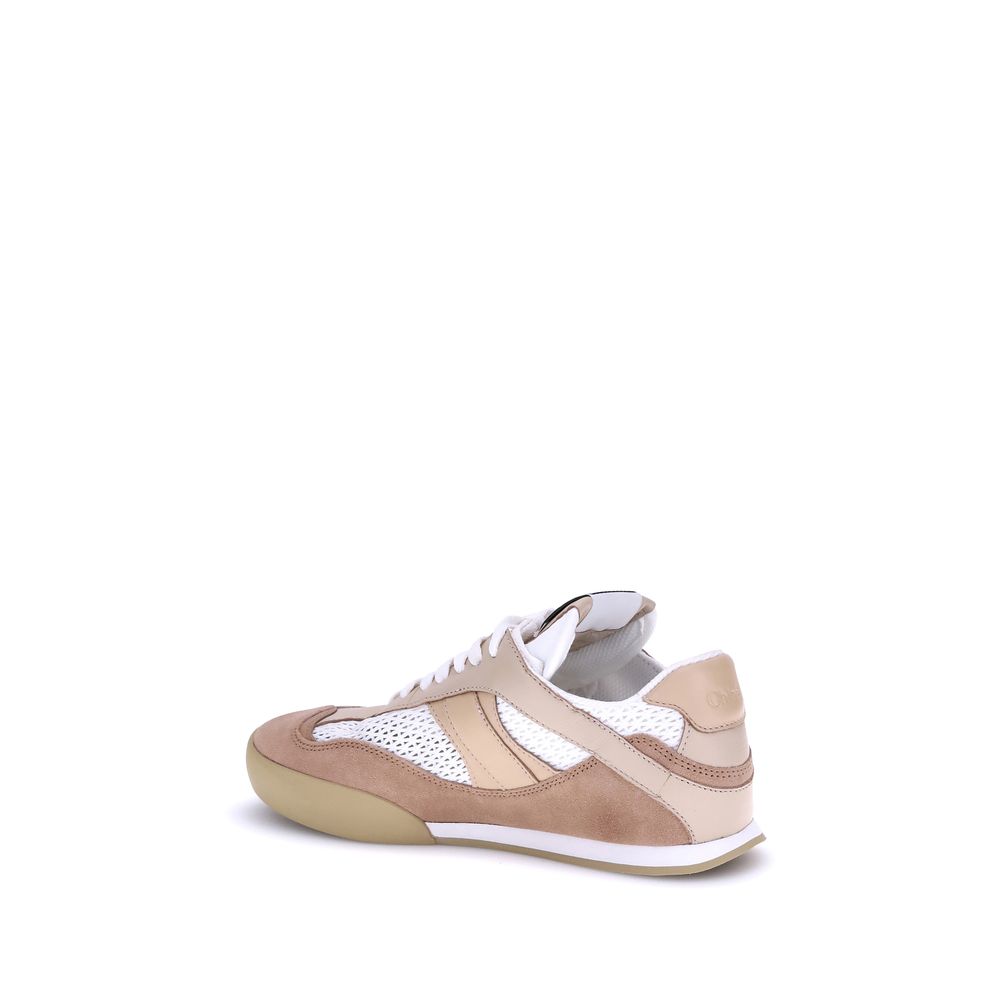 Beige Calf Leather Bos Taurus Low Top Sneakers - Élégance Sélective