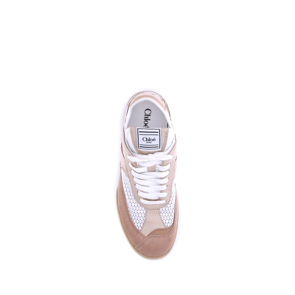 Beige Calf Leather Bos Taurus Low Top Sneakers - Élégance Sélective