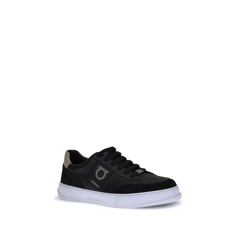 Black Calf Leather Bos Taurus Low Top Sneakers - Élégance Sélective
