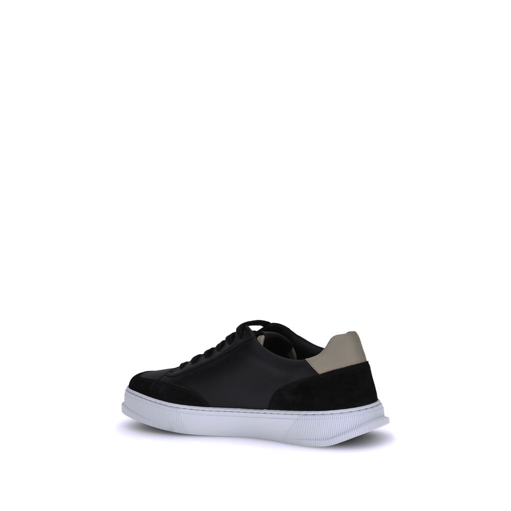 Black Calf Leather Bos Taurus Low Top Sneakers - Élégance Sélective