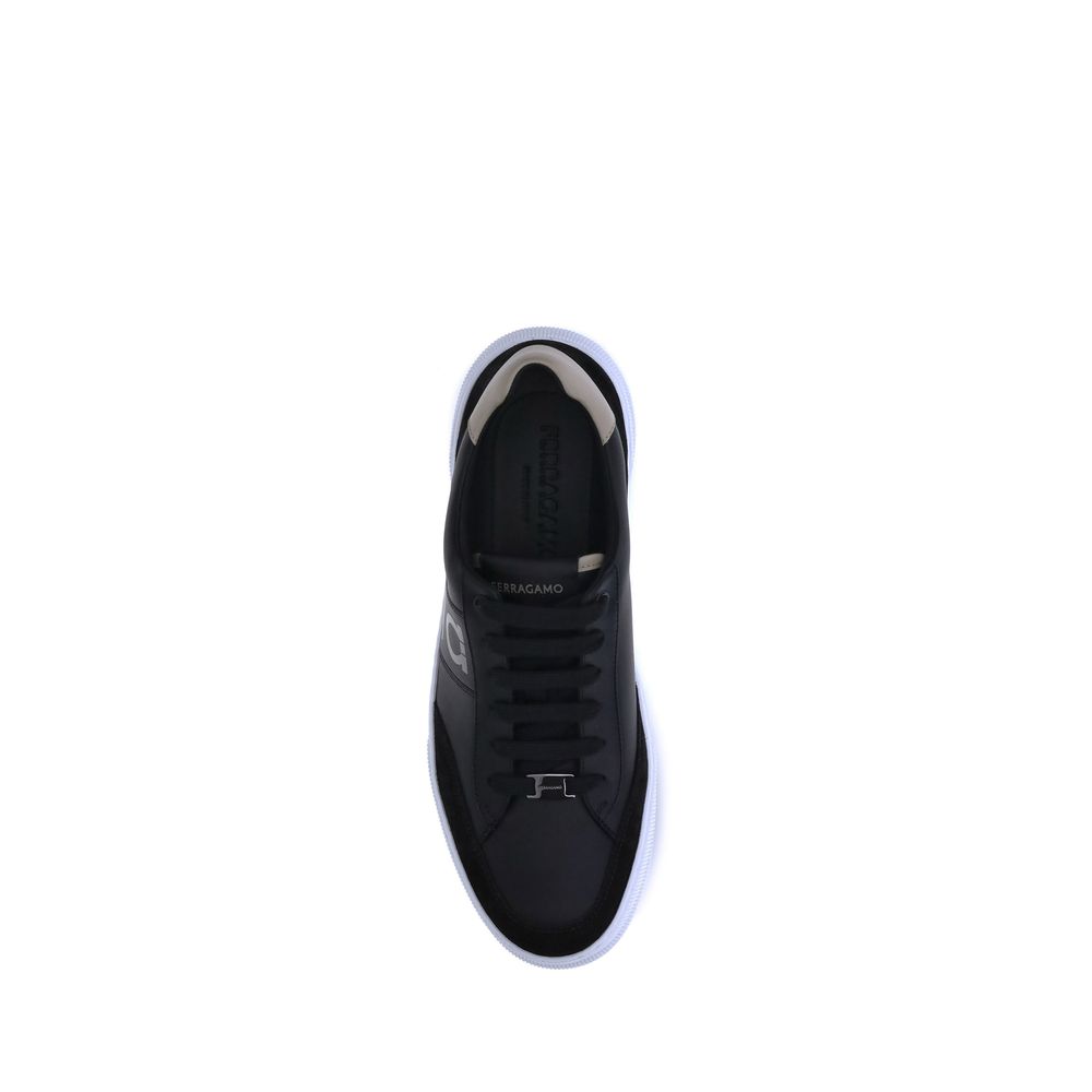 Black Calf Leather Bos Taurus Low Top Sneakers - Élégance Sélective