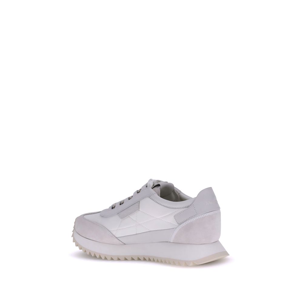 White Polyamide Low Top Sneakers - Élégance Sélective