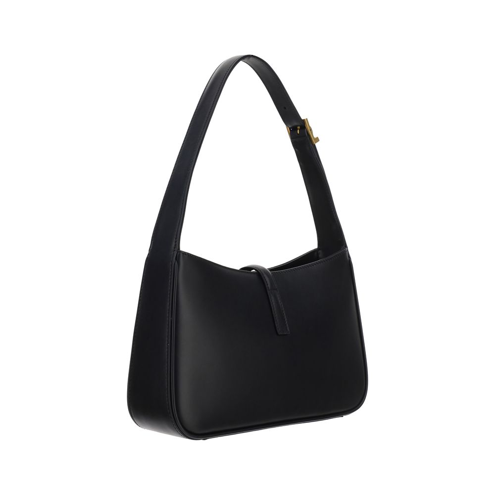 Black Calf Leather Bos Taurus Shoulder Bag - Élégance Sélective