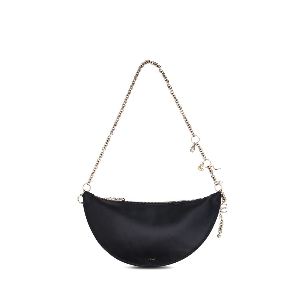 Black Calf Leather Bos Taurus Shoulder Bag - Élégance Sélective