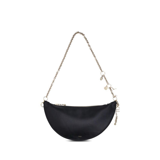 Black Calf Leather Bos Taurus Shoulder Bag - Élégance Sélective