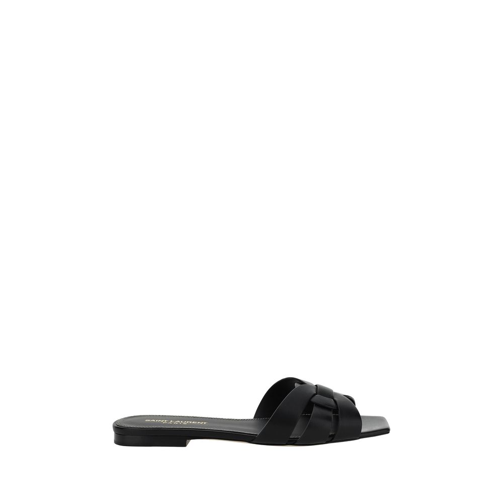 Black Calf Leather Bos Taurus Sandals - Élégance Sélective