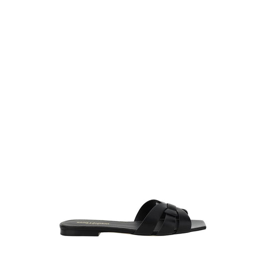 Black Calf Leather Bos Taurus Sandals - Élégance Sélective