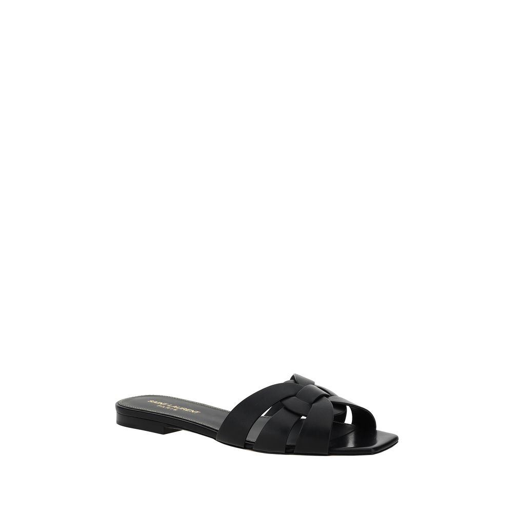Black Calf Leather Bos Taurus Sandals - Élégance Sélective