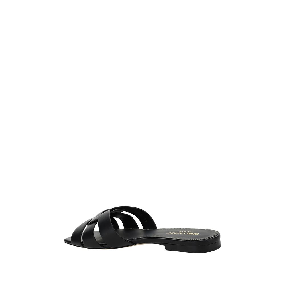 Black Calf Leather Bos Taurus Sandals - Élégance Sélective