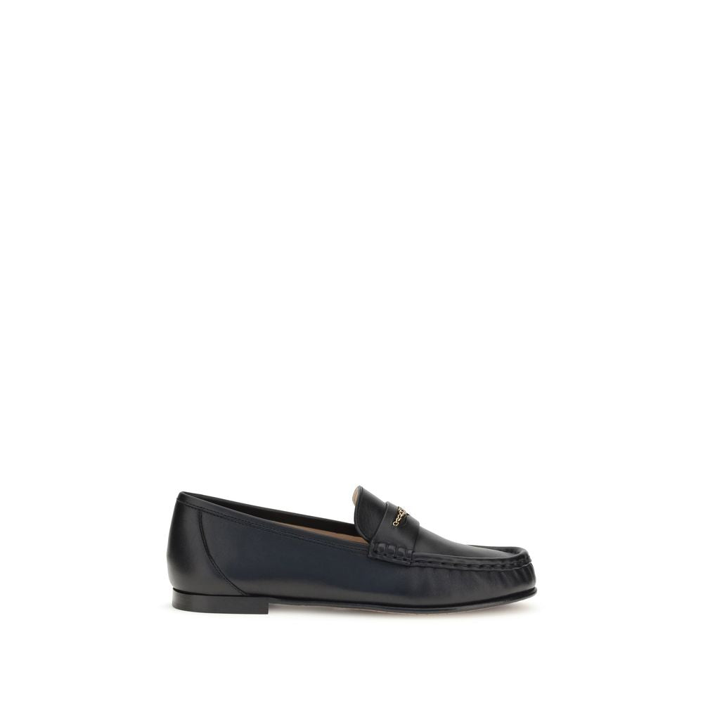 Black Calf Leather Bos Taurus Slip-On Loafers - Élégance Sélective