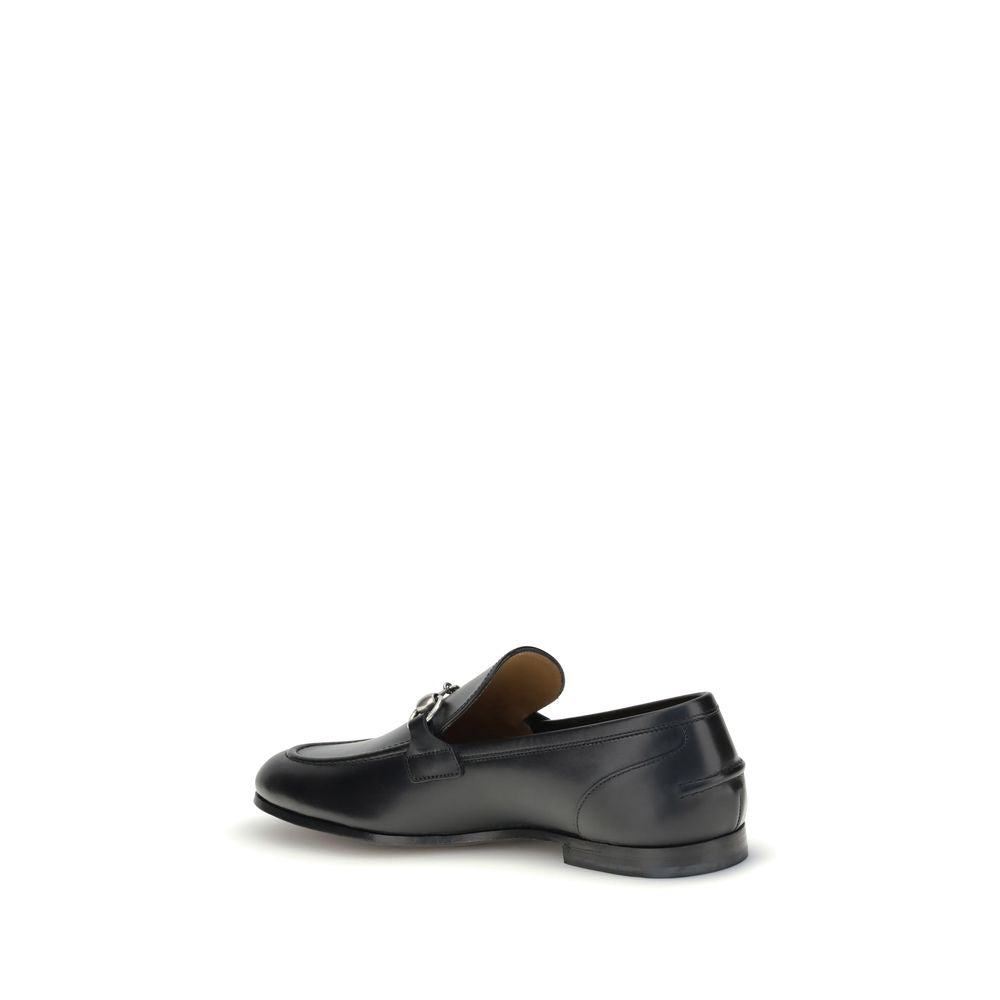 Black Calf Leather Bos Taurus Slip-On Loafers - Élégance Sélective