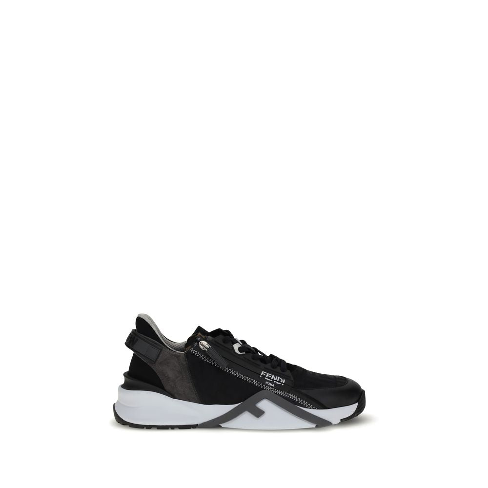 Fendi Gray Calf Leather Bos Taurus Athletic Sneakers - Élégance Sélective