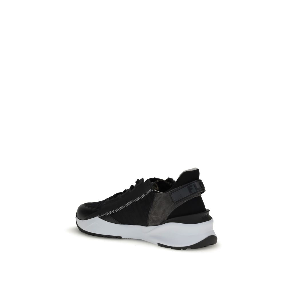 Fendi Gray Calf Leather Bos Taurus Athletic Sneakers - Élégance Sélective