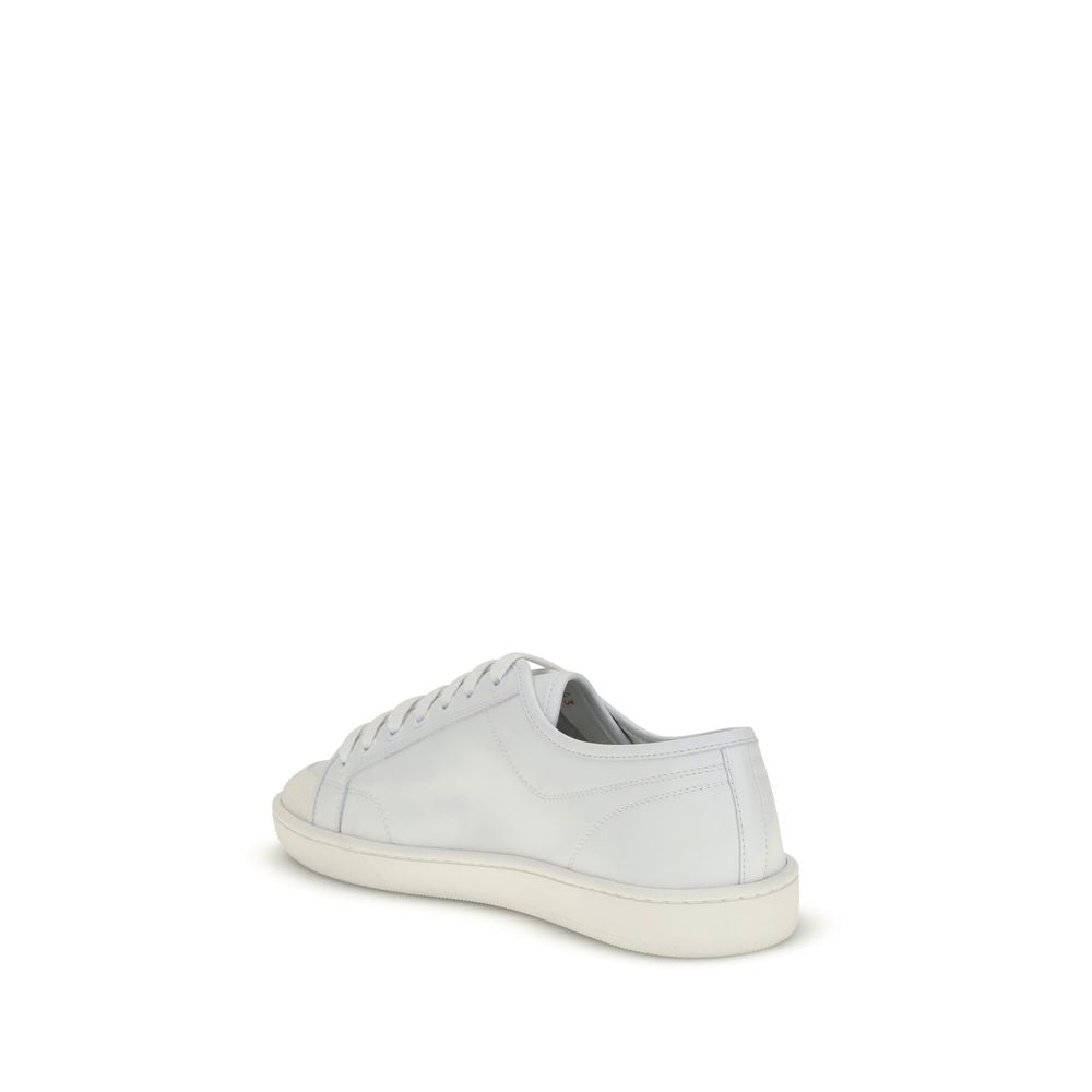 White Calf Leather Bos Taurus Low Top Sneakers - Élégance Sélective