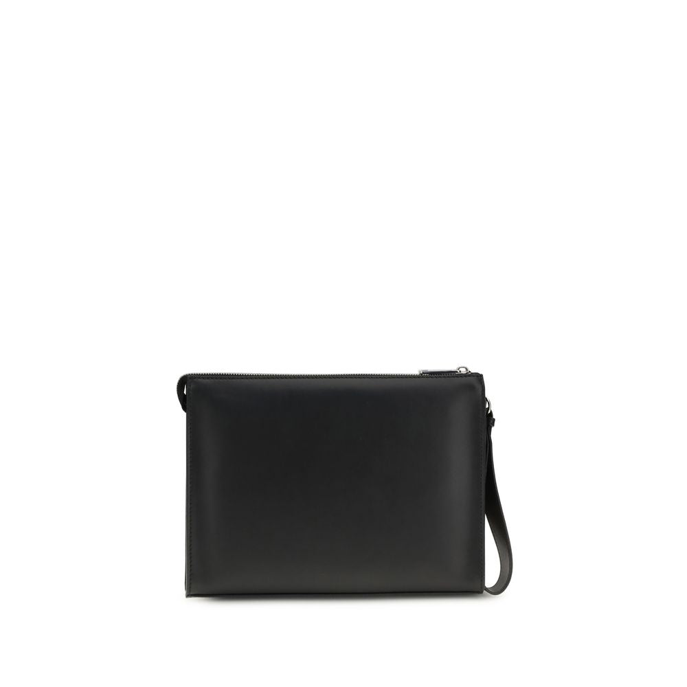 Black Leather Clutch Bag - Élégance Sélective