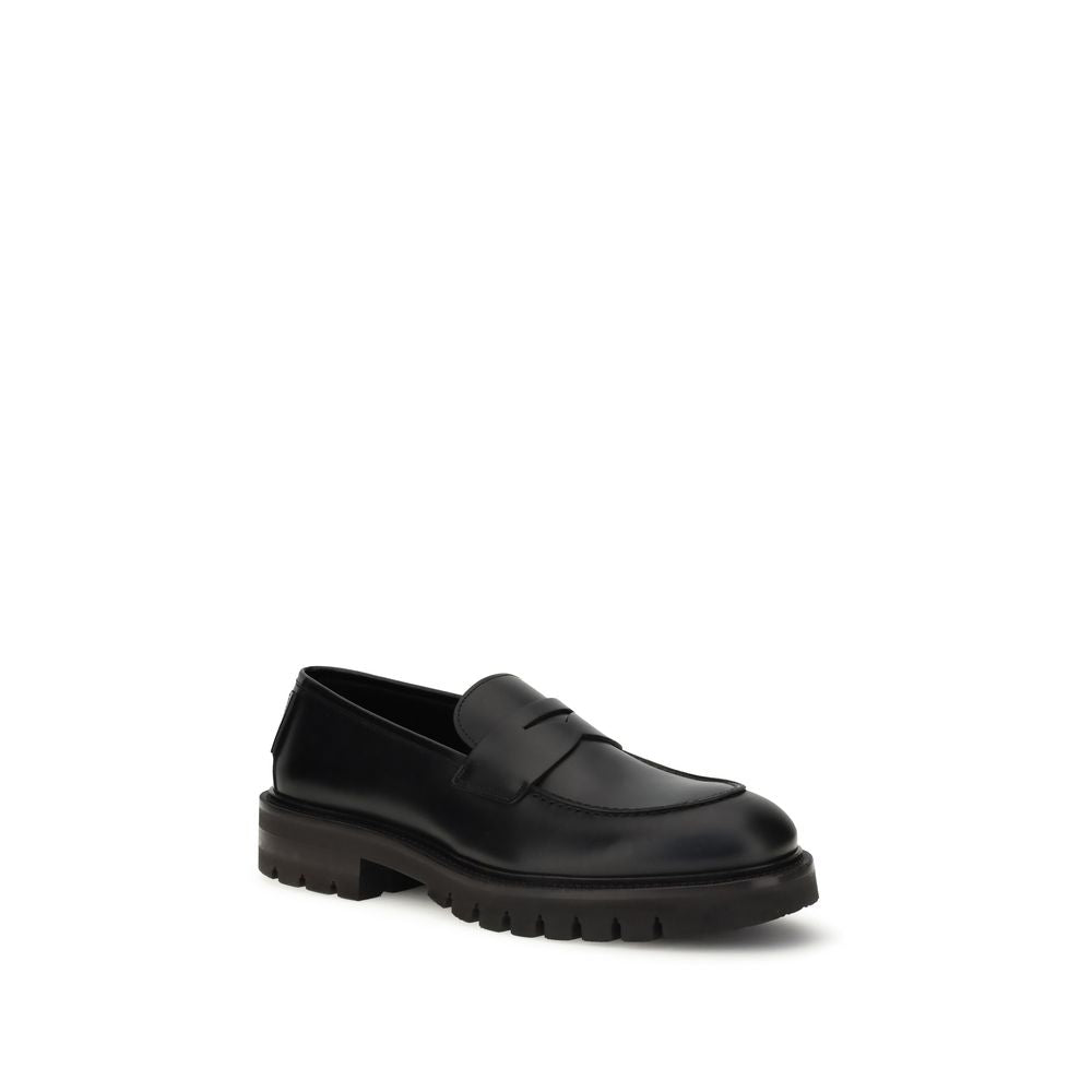 Black Rubber Slip-On Loafers - Élégance Sélective