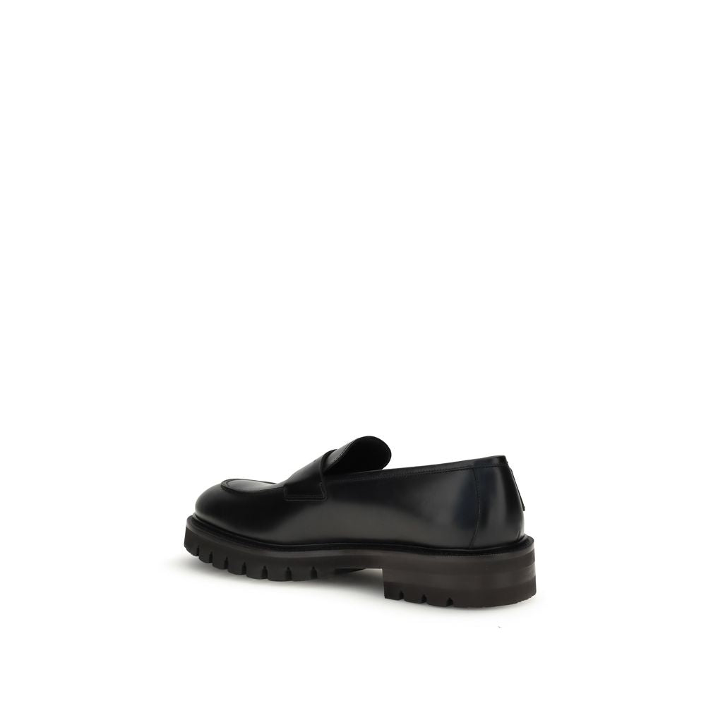 Black Rubber Slip-On Loafers - Élégance Sélective