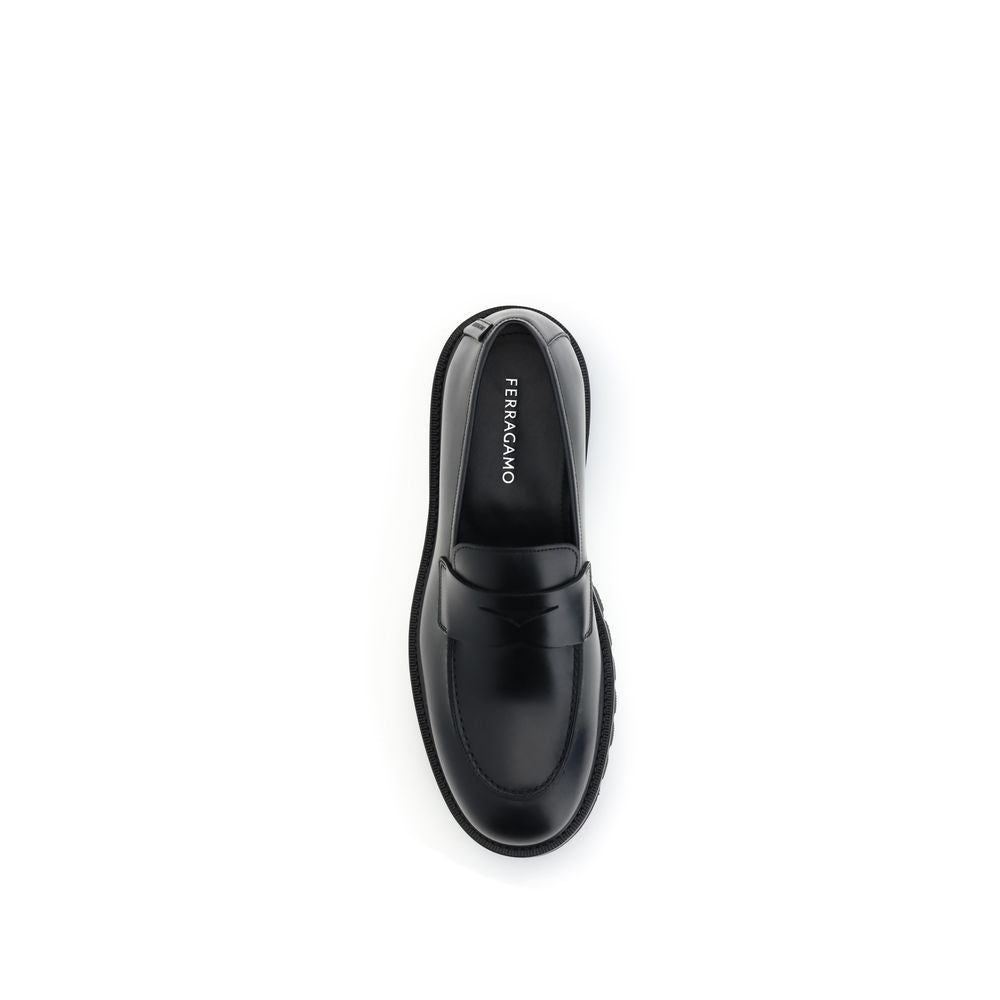 Black Rubber Slip-On Loafers - Élégance Sélective