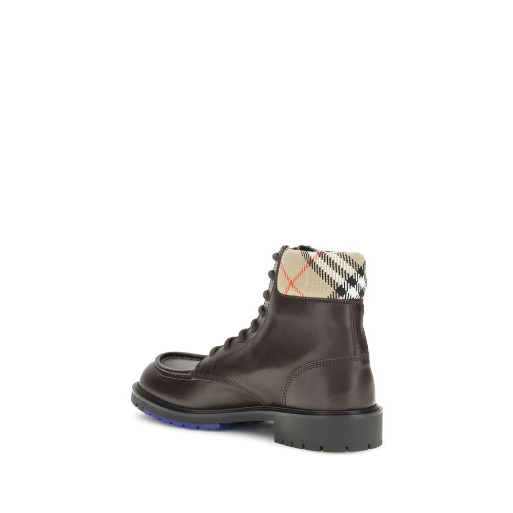 Brown Calf Leather Bos Taurus Lace-Up Boots - Élégance Sélective