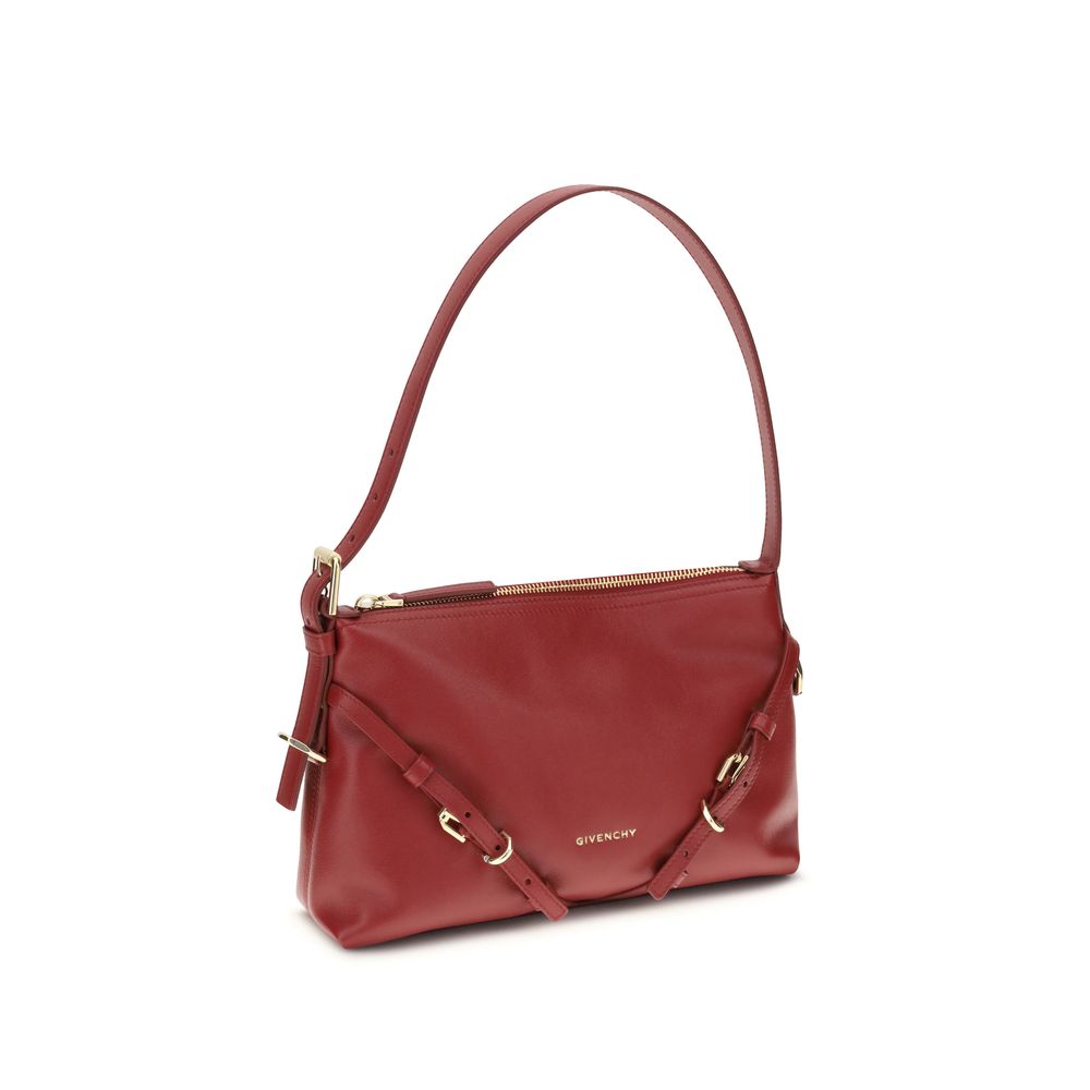 Red Calf Leather Bos Taurus Shoulder Bag - Élégance Sélective
