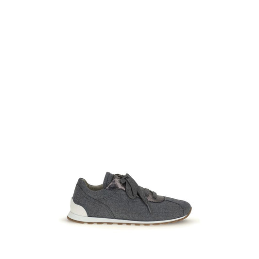 Gray Fleece Wool Athletic Sneakers - Élégance Sélective