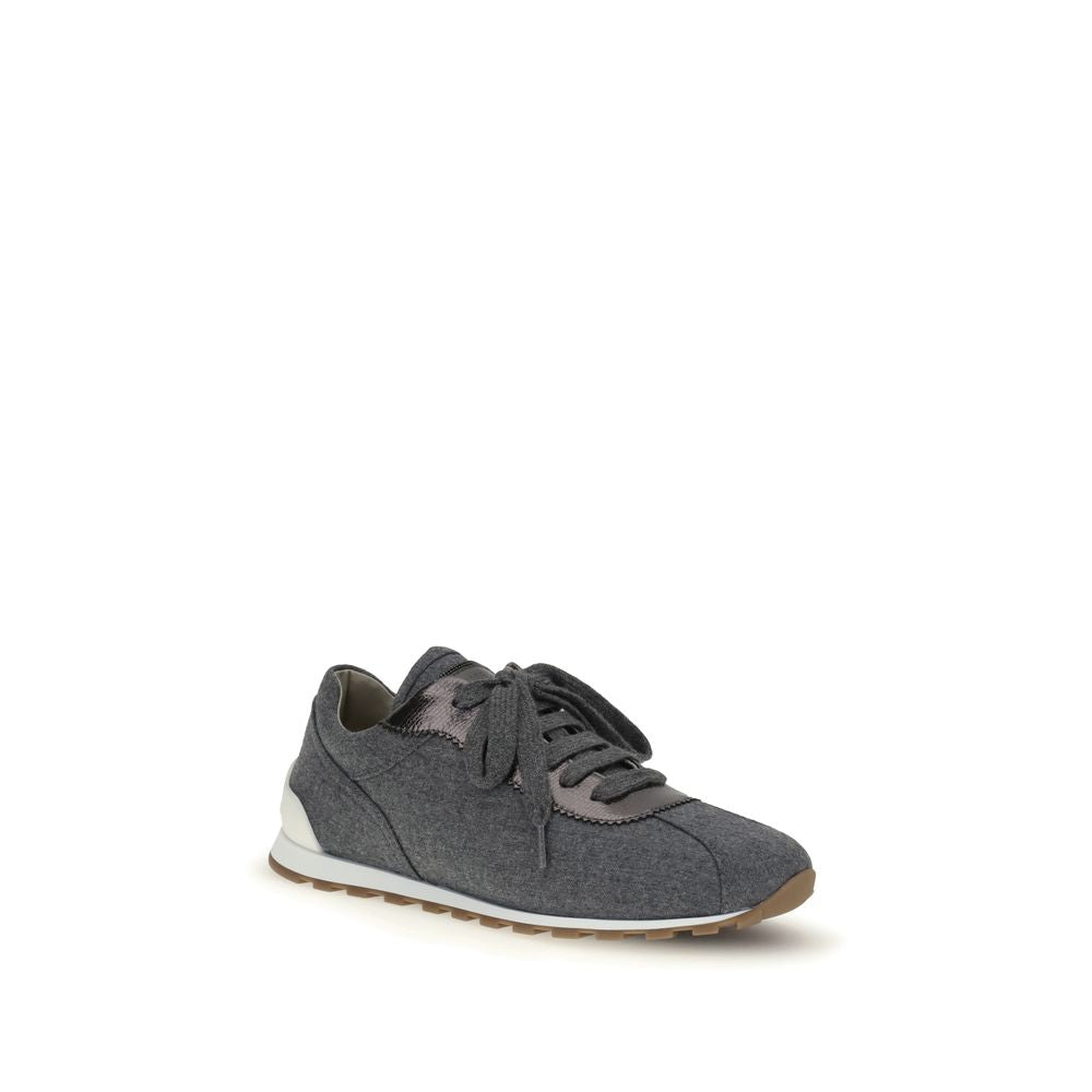 Gray Fleece Wool Athletic Sneakers - Élégance Sélective